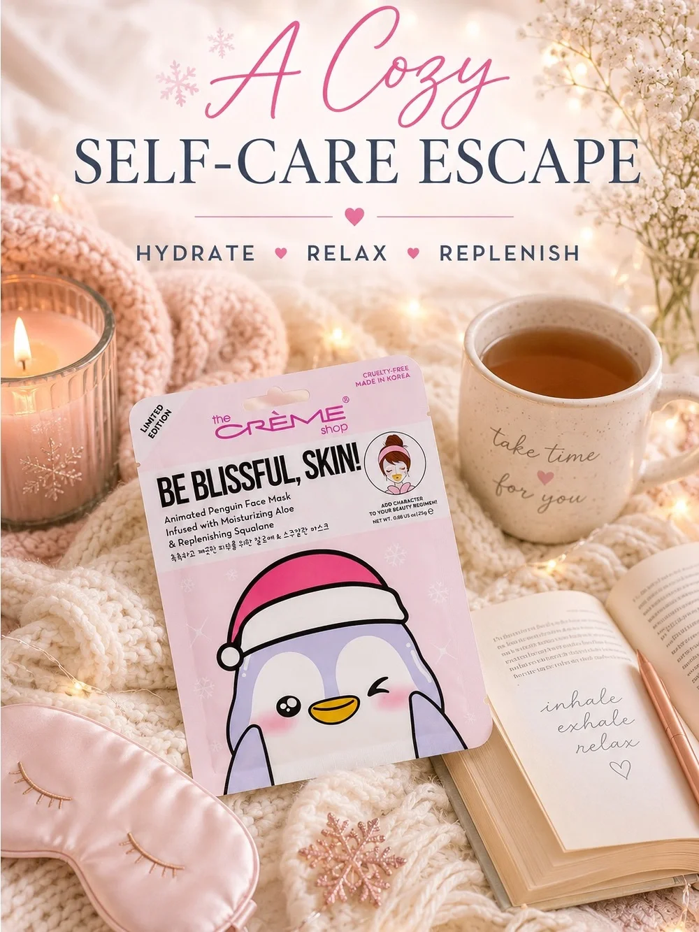 The Crème Shop Be Blissful, Skin! Penguin Sheet Mask | Aloe + Squalane